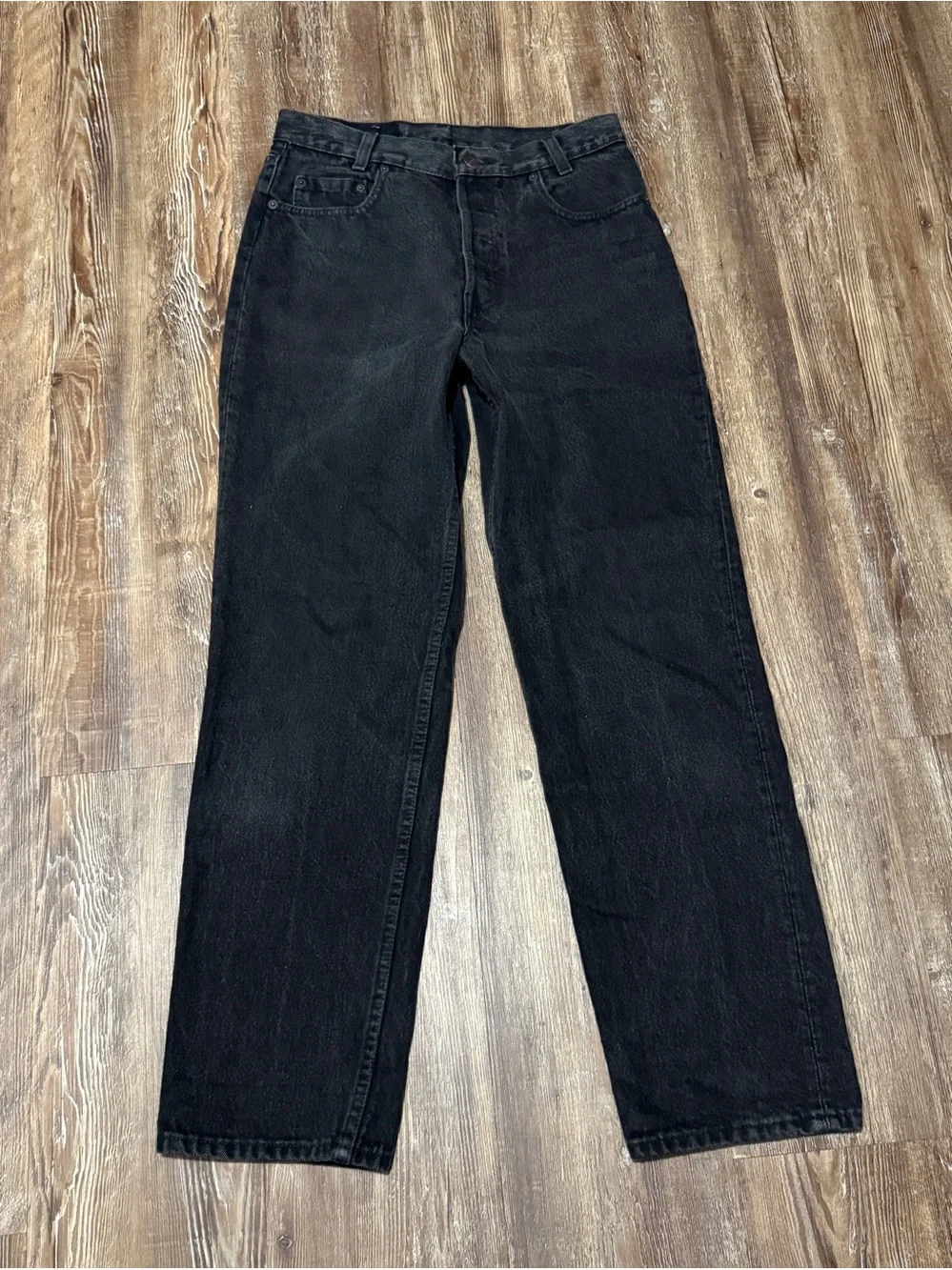 Levi's 701 Student Straight Leg Jeans Women's 29 Button Fly High Rise in Black